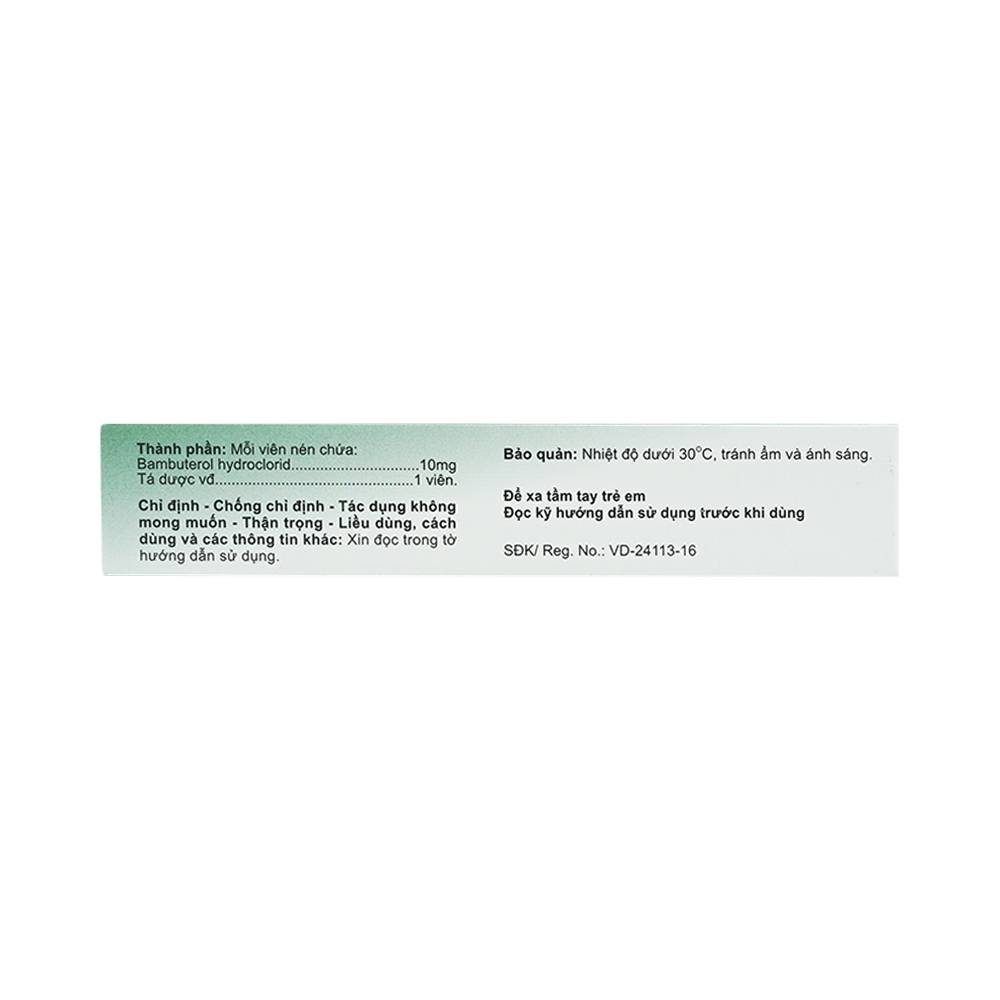 Thuốc Baburol Agimexpharm điều trị hen phế quản, viêm phế quản (3 vỉ x 10 viên)