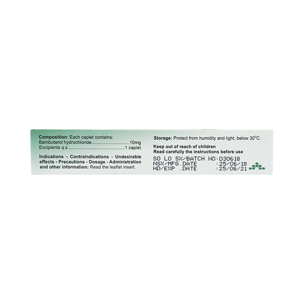 Thuốc Baburol Agimexpharm điều trị hen phế quản, viêm phế quản (3 vỉ x 10 viên)