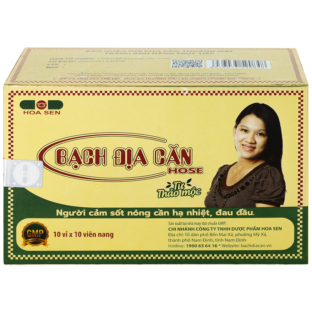 Viên hỗ trợ giải nhiệt Bạch Địa Căn Hose Hoa Sen (10 vỉ x 10 viên)