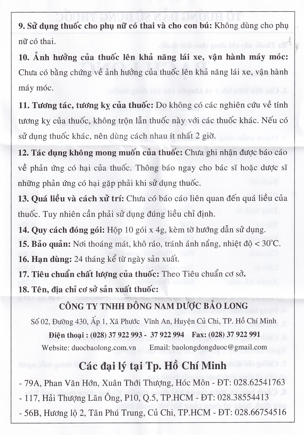 Thuốc Bạch Long Bổ Phổi Trừ Ho tiêu đờm, trị các chứng ho, viêm họng hạt, viêm phế quản (10 gói)