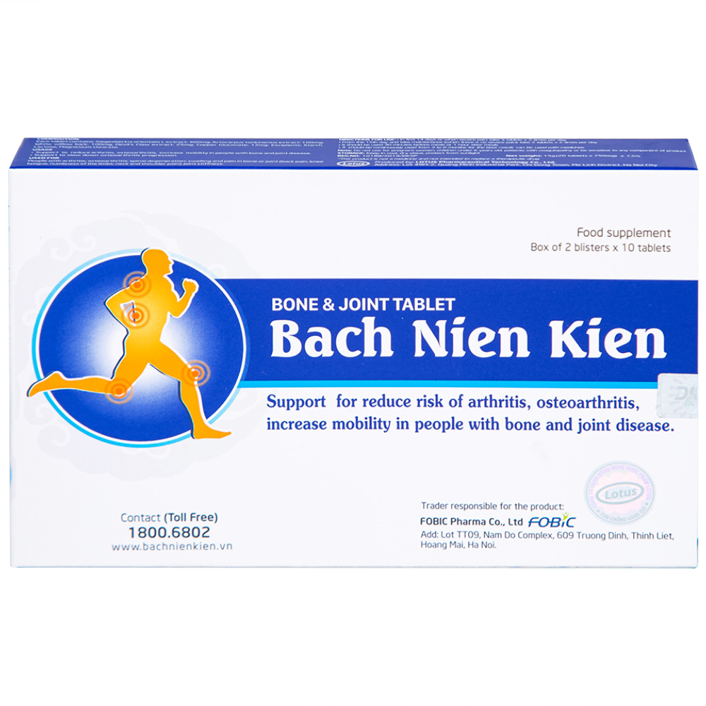 Viên hỗ trợ giảm nguy cơ viêm khớp Bách Niên Kiện Fobic (2 vỉ x 10 viên)