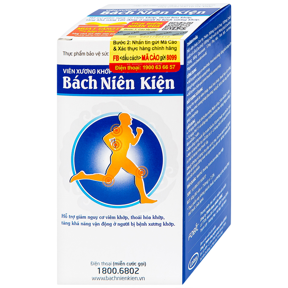 Viên hỗ trợ giảm nguy cơ viêm khớp Bách Niên Kiện Fobic (80 viên)