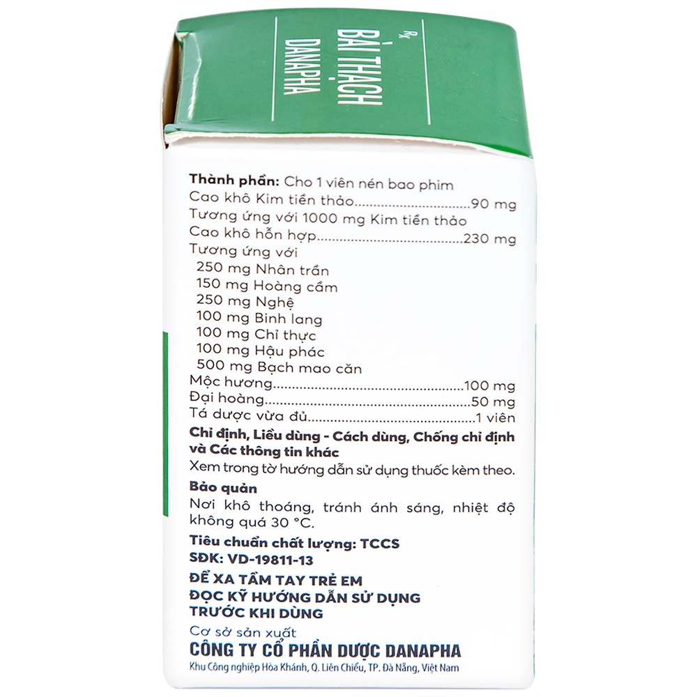 Thuốc Bài Thạch Danapha điều trị sỏi thận - tiết niệu, sỏi mật (45 viên)