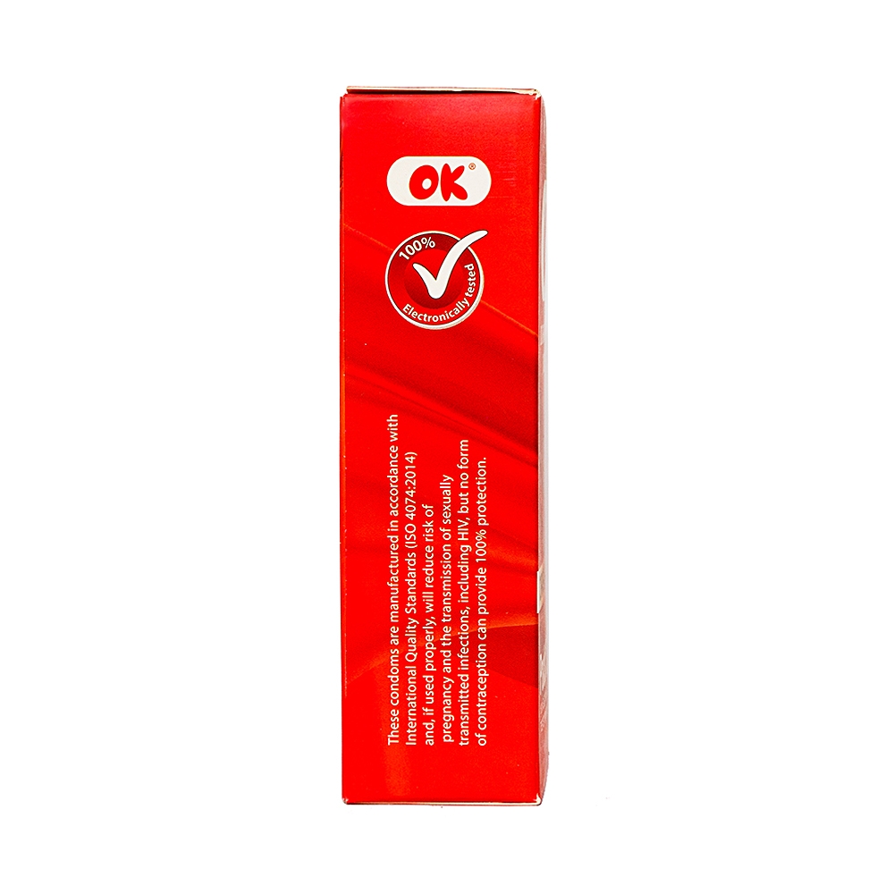 Bao cao su OK Original không mùi, bổ sung chất bôi trơn và không chứa chất diệt tinh trùng (12 cái)