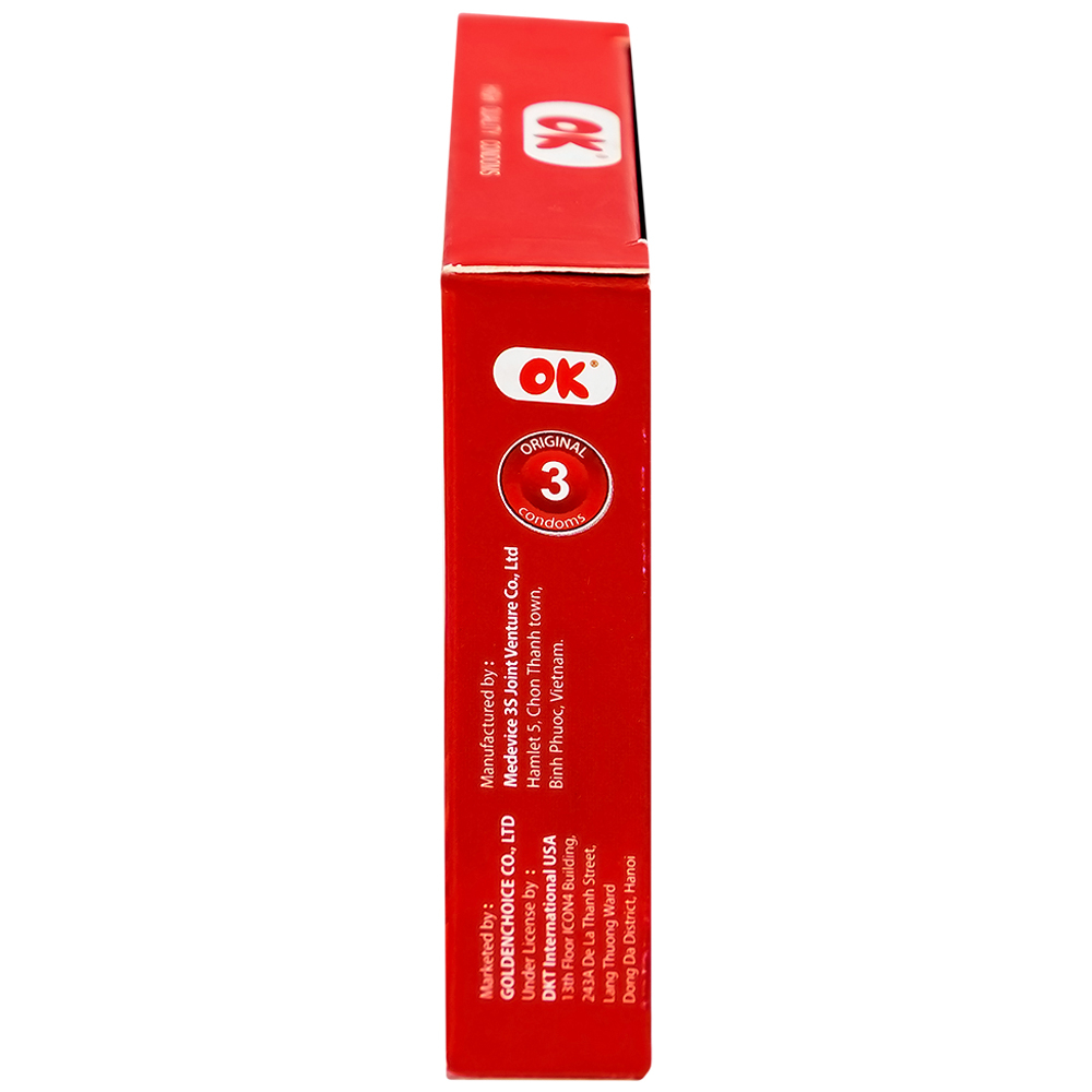 Bao cao su OK Original không mùi, kích thước phù hợp giúp phòng tránh thai (3 cái)