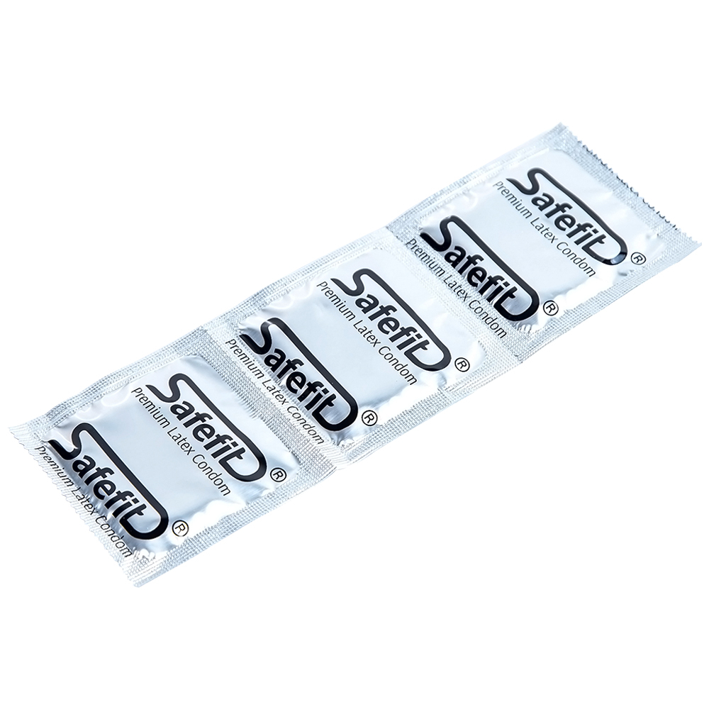 Bao cao su Safefit Dots Long Lasting S52 có vòng gân, hạt nổi, thắt chống tuột (3 cái)