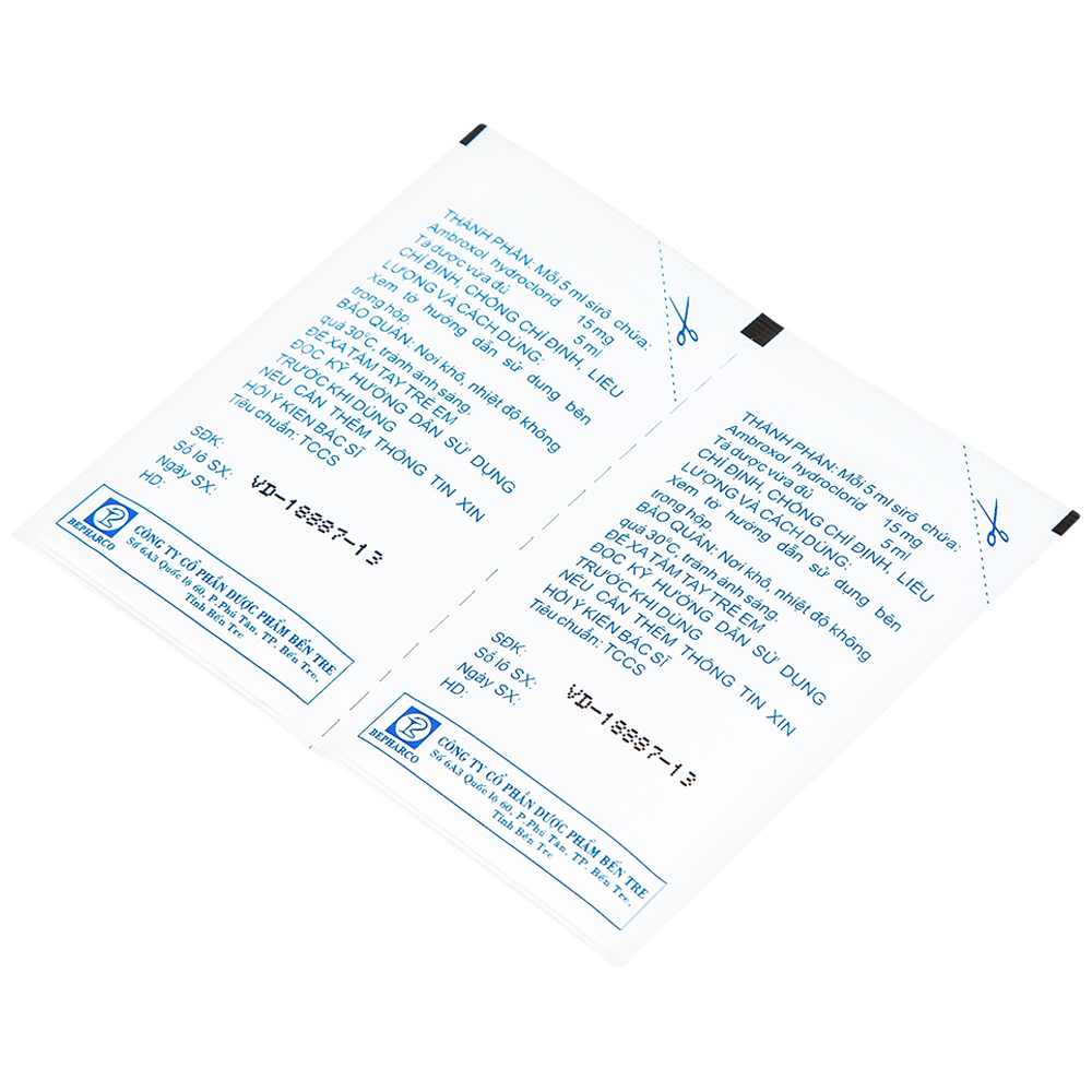 Siro Befabrol 15mg Bepharco tiêu chất nhầy đường hô hấp (20 gói x 5ml)