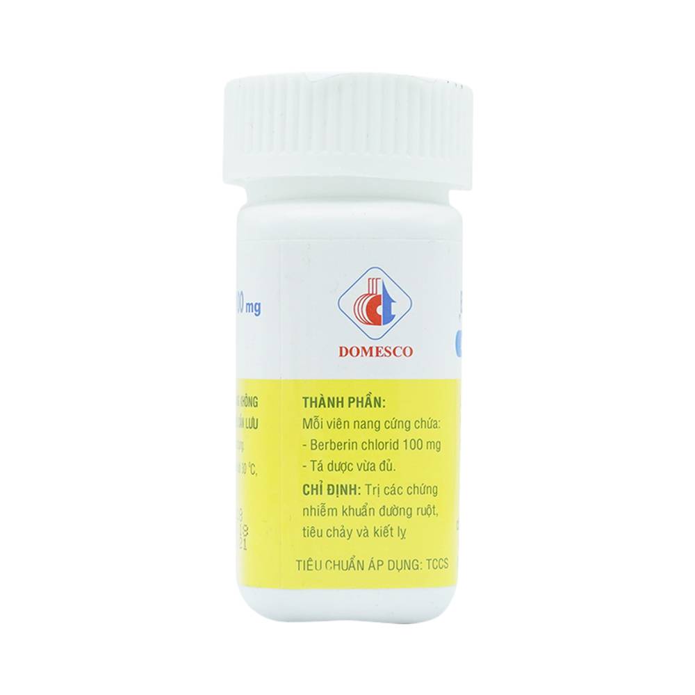 Thuốc Berberin 100mg Domesco điều trị nhiễm khuẩn đường ruột, tiêu chảy, kiết lỵ (100 viên)