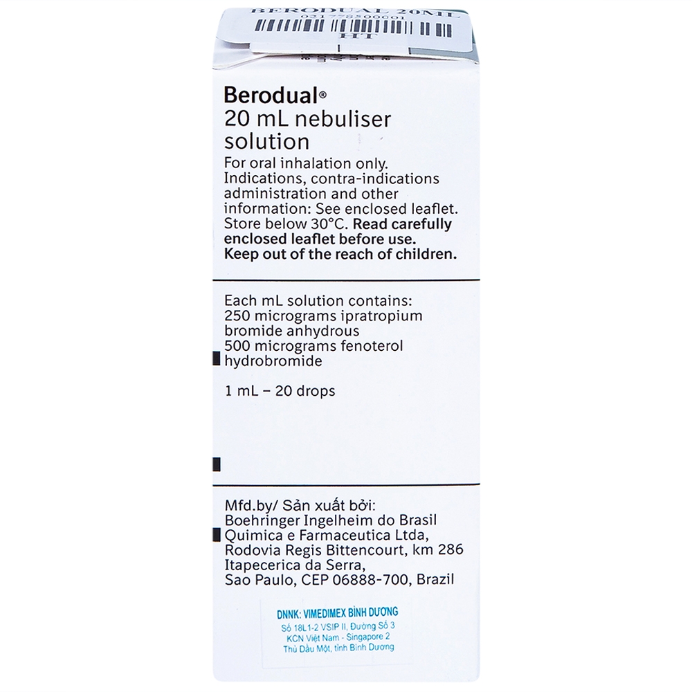Dung dịch Berodual Boehringer hỗ trợ giãn phế quản (20ml)