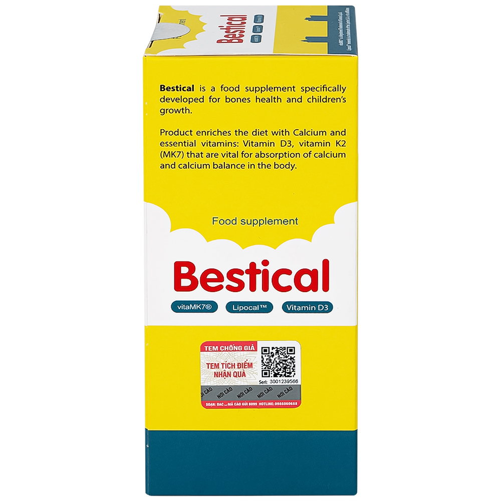 Siro giúp hỗ trợ xương và răng chắc khỏe Bestical Ergopharma (120ml)