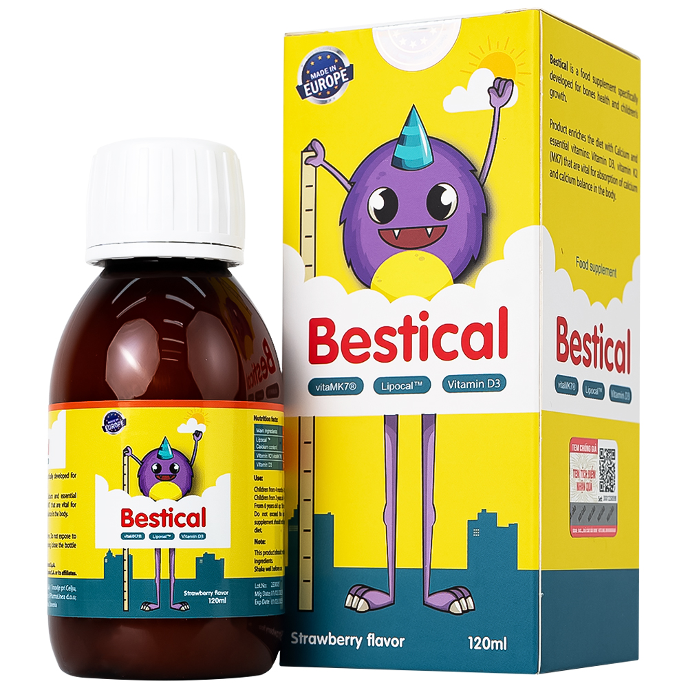 Siro giúp hỗ trợ xương và răng chắc khỏe Bestical Ergopharma (120ml)