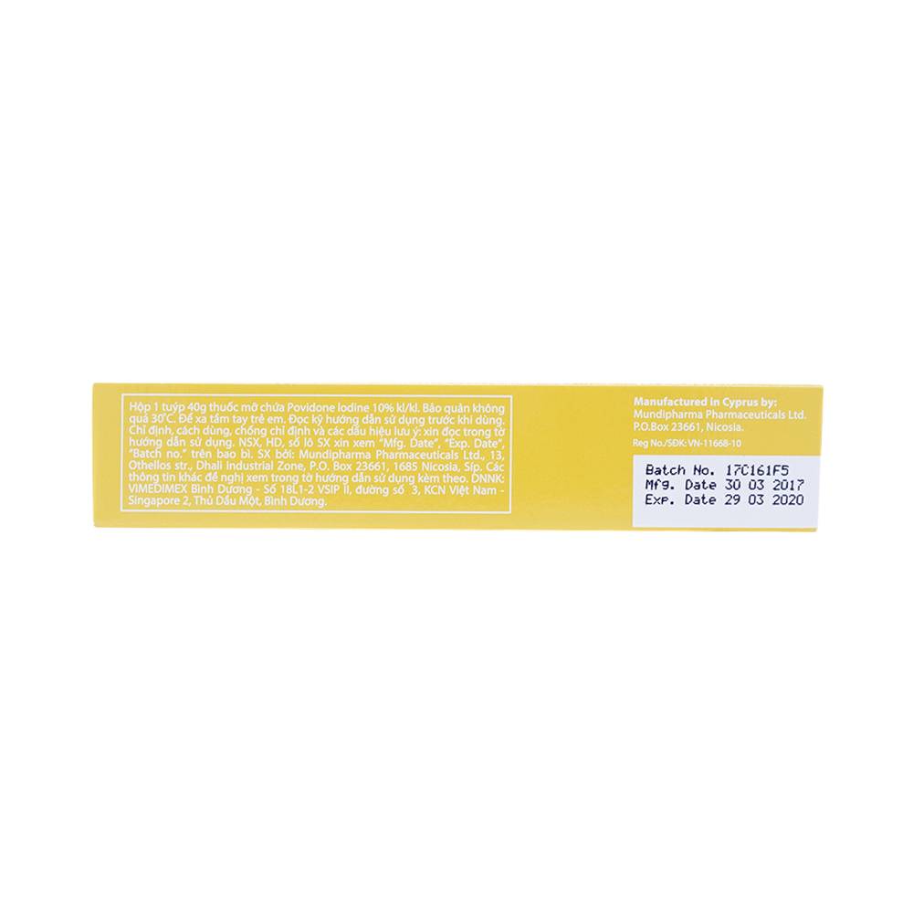Thuốc mỡ Betadine Ointment hỗ trợ sát khuẩn vết loét, vết thương (40g)