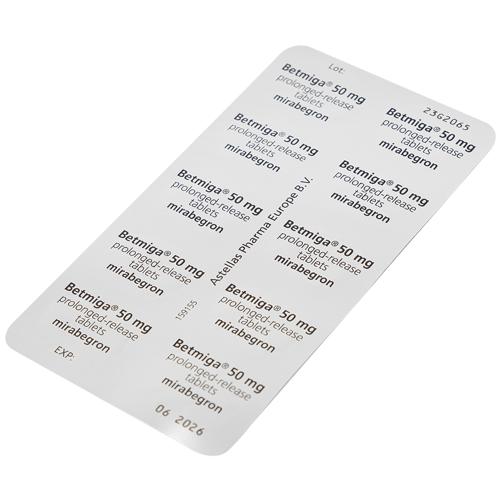 Thuốc Betmiga 50mg Astellas điều trị triệu chứng tiểu gấp (3 vỉ x 10 viên)