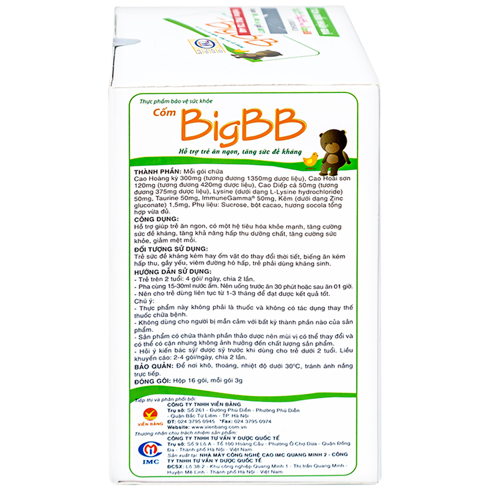 Cốm hỗ trợ giúp trẻ ăn ngon BigBB IMC (16 gói)