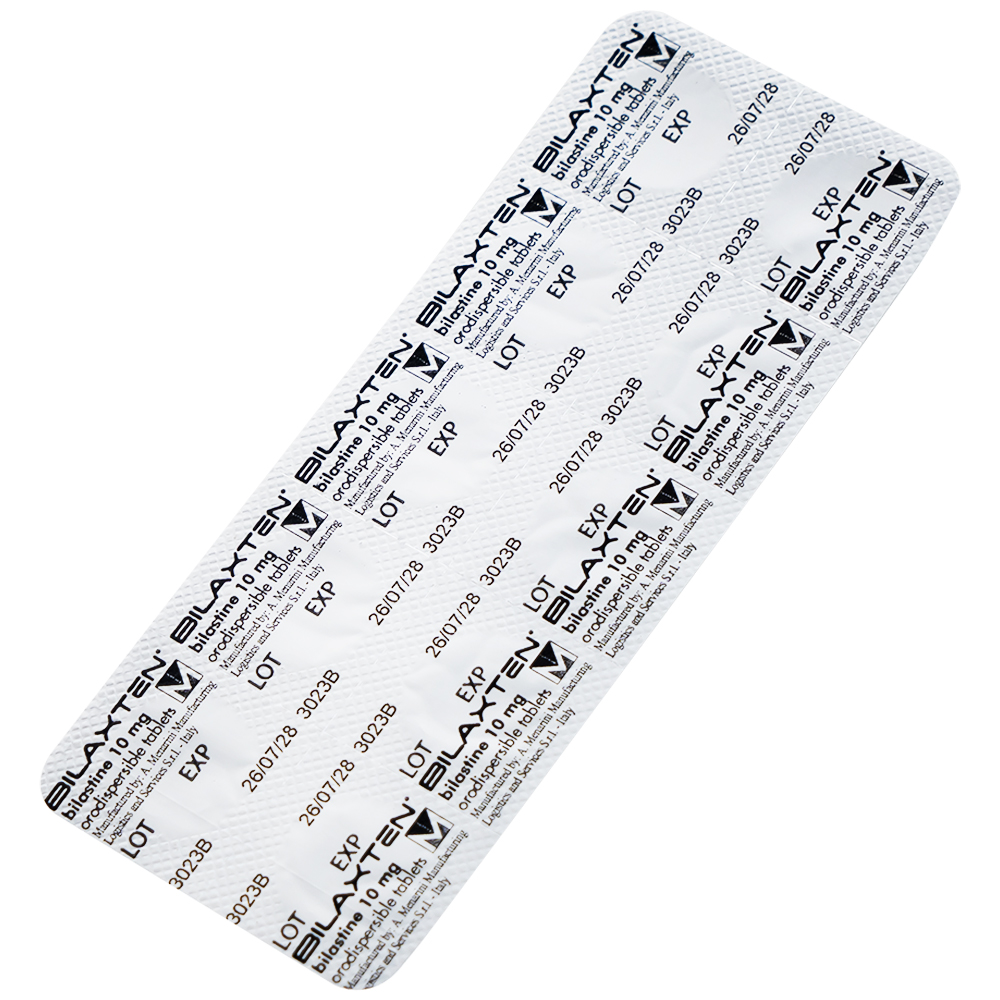 Thuốc Bilaxten 10mg Menarini điều trị viêm mũi dị ứng, mày đay (1 vỉ x 10 viên)