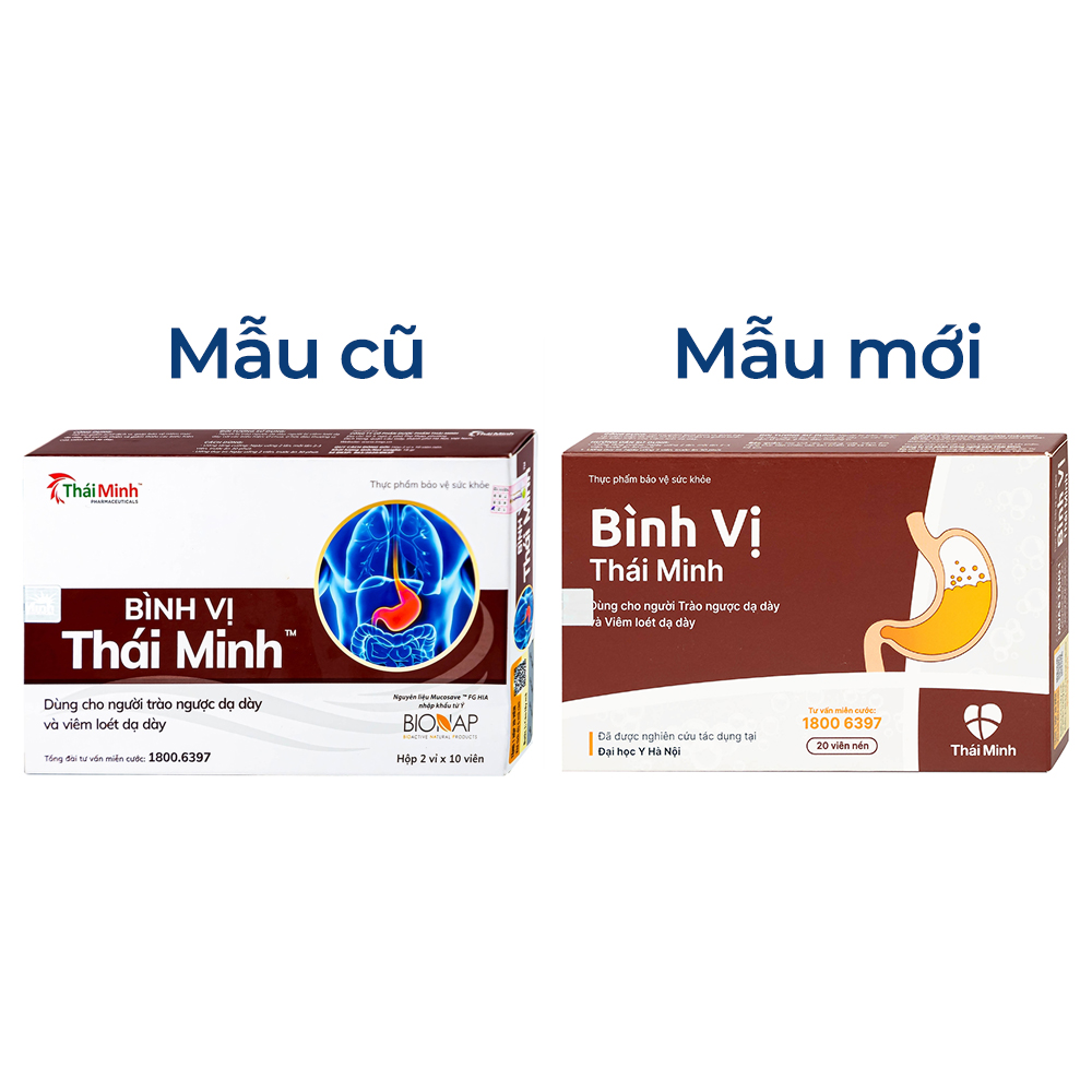 Viên uống giảm acid dịch vị Bình Vị Thái Minh (2 vỉ x 10 viên)