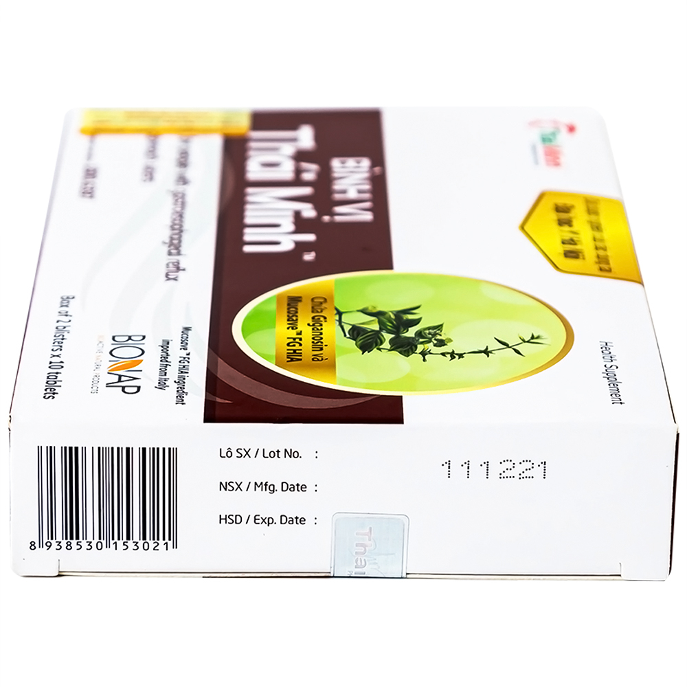Viên uống giảm acid dịch vị Bình Vị Thái Minh (2 vỉ x 10 viên)