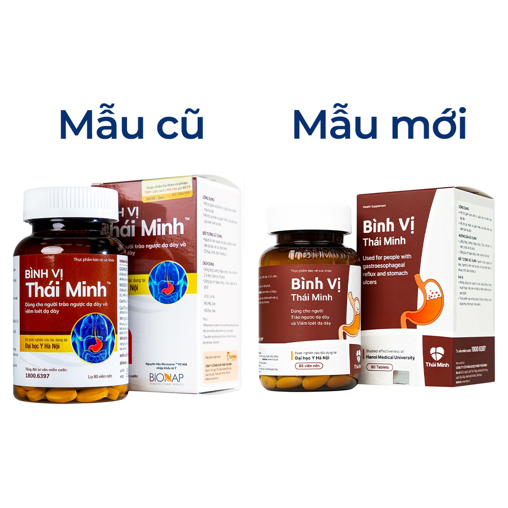 Viên uống giảm acid dịch vị Bình Vị Thái Minh (80 viên)