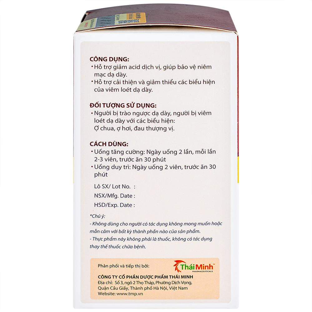Viên uống giảm acid dịch vị Bình Vị Thái Minh (80 viên)