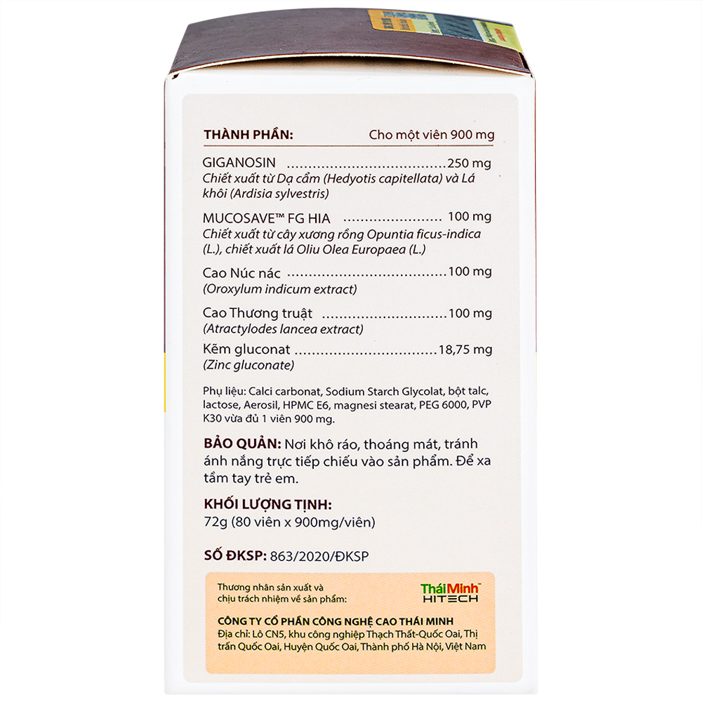 Viên uống giảm acid dịch vị Bình Vị Thái Minh (80 viên)