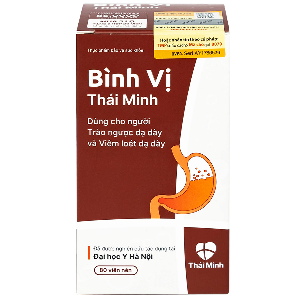 Viên uống giảm acid dịch vị Bình Vị Thái Minh (80 viên)