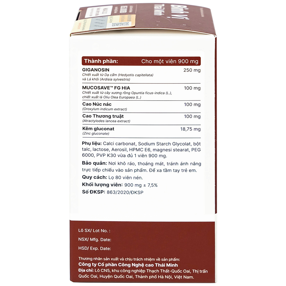 Viên uống giảm acid dịch vị Bình Vị Thái Minh (80 viên)