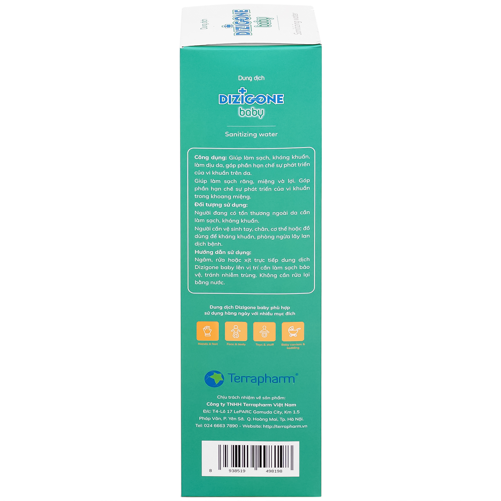 Xịt phục hồi da tổn thường Dizigone Baby Sanitizing Water 300ml
