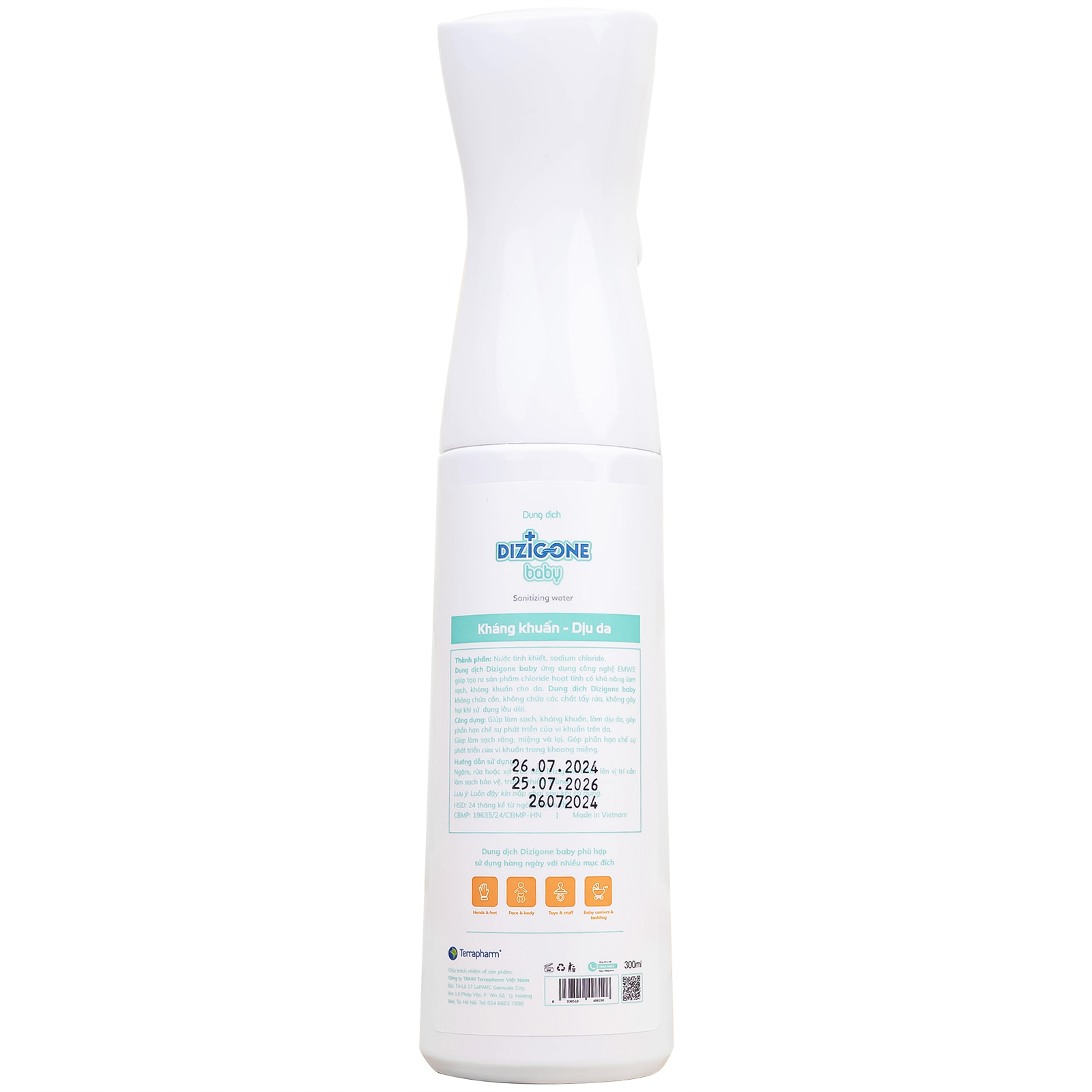 Xịt phục hồi da tổn thường Dizigone Baby Sanitizing Water 300ml