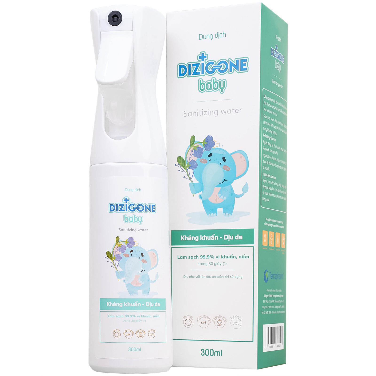 Xịt phục hồi da tổn thường Dizigone Baby Sanitizing Water 300ml