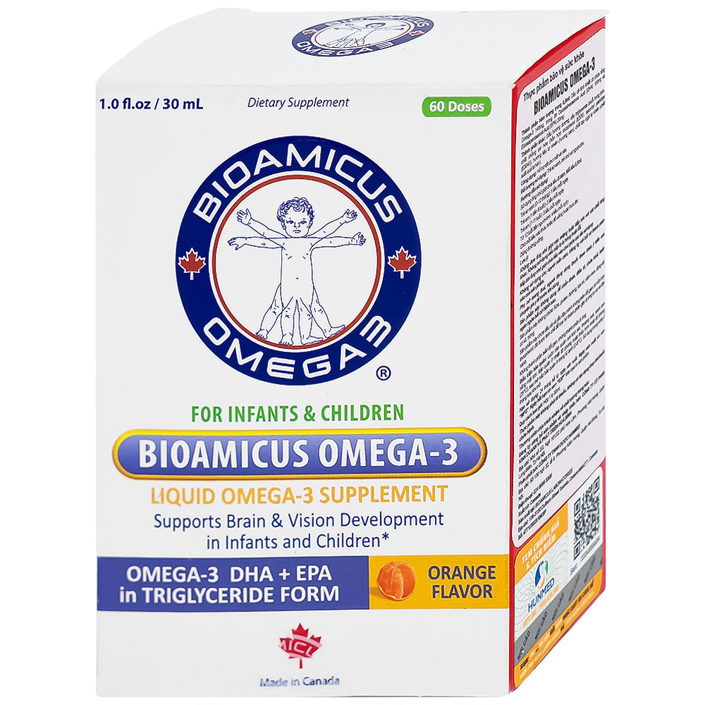 Dung dịch uống hỗ trợ bổ não Bioamicus Omega-3 (30ml)