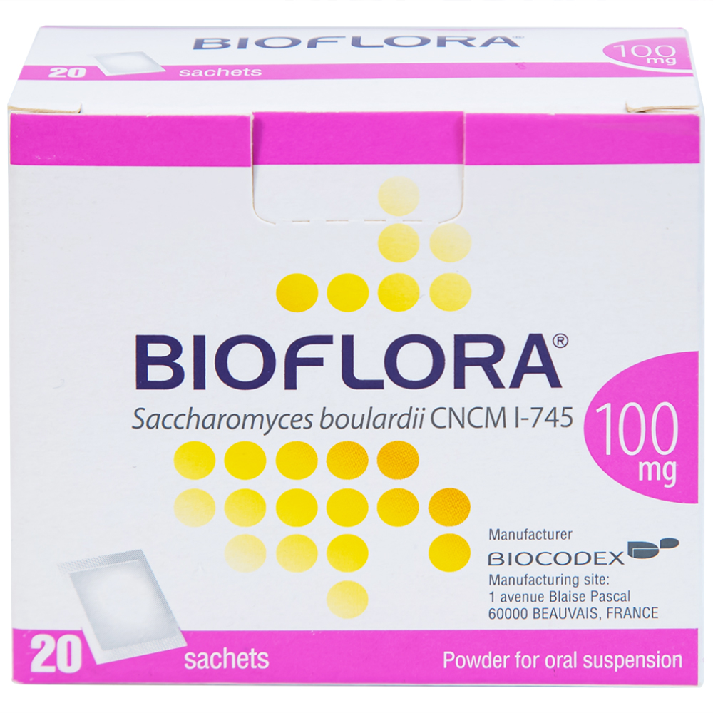 Bột Bioflora 100mg Biocodex điều trị tiêu chảy (20 gói)