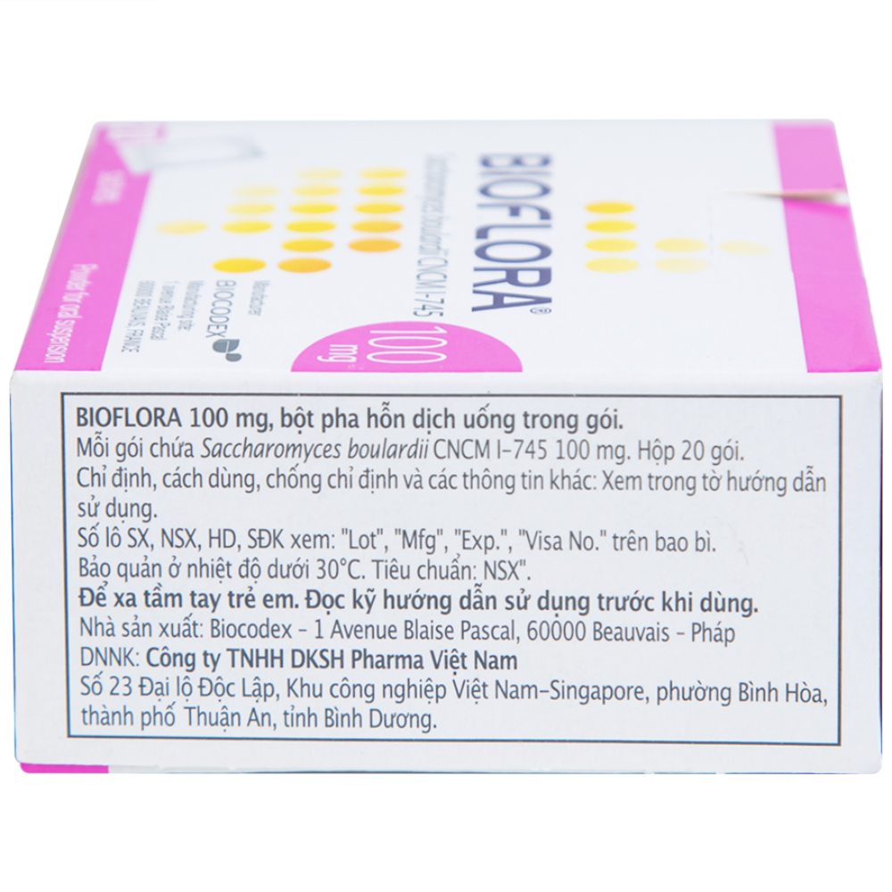 Bột Bioflora 100mg Biocodex điều trị tiêu chảy (20 gói)