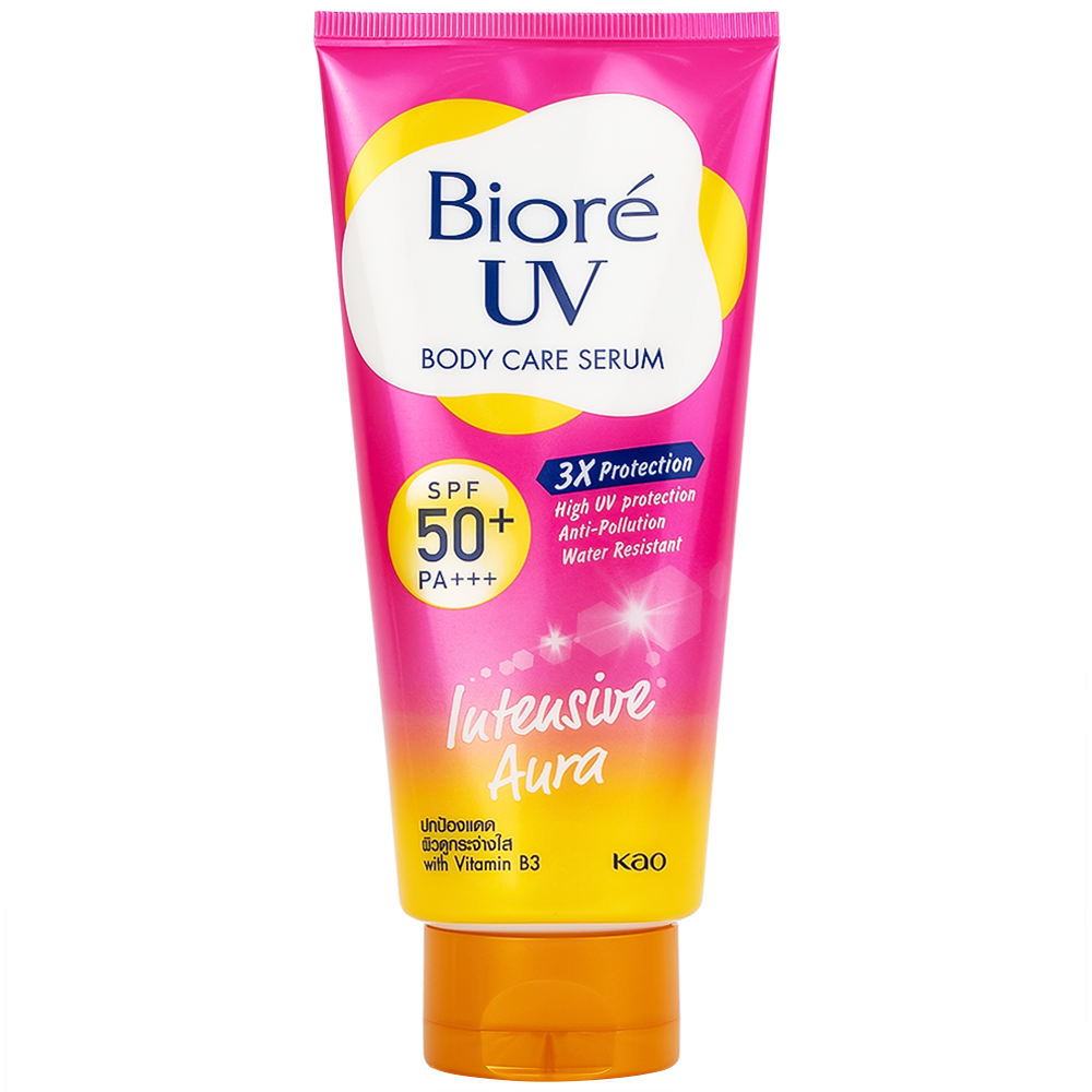 Tinh chất chống nắng Biore UV Body Care Serum Intensive Aura SPF50+ PA+++ dưỡng sáng da (150ml)
