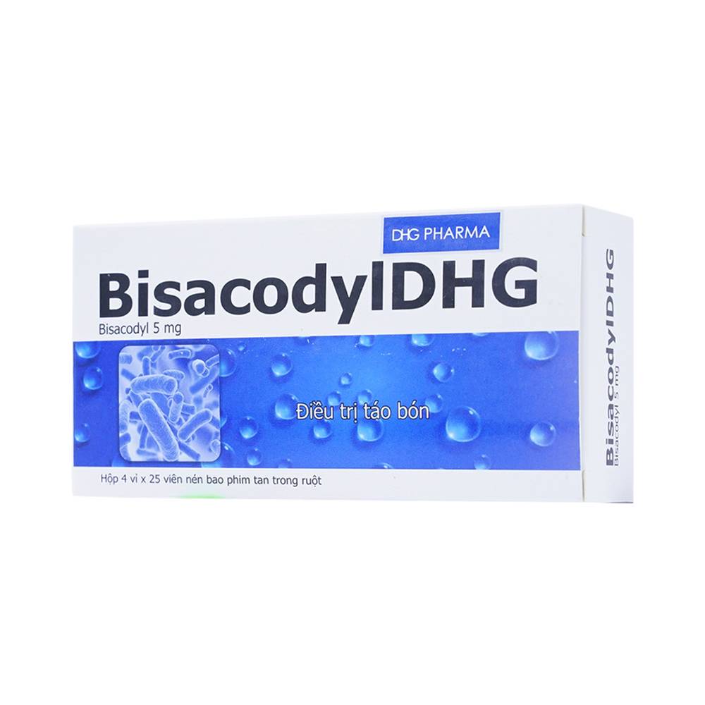 Thuốc BisacodylDHG điều trị táo bón, thải sạch ruột (4 vỉ x 25 viên)