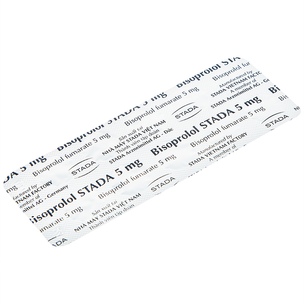 Thuốc Bisoprolol Stada 5mg điều trị tăng huyết áp, đau thắt ngực mạn tính ổn định (3 vỉ x 10 viên)