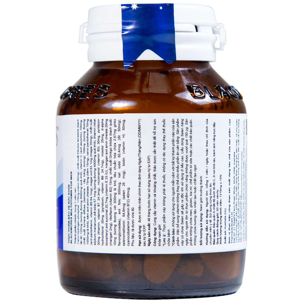 Viên hỗ trợ sức khỏe nam giới Blackmores Multivitamin For Men (50 viên)