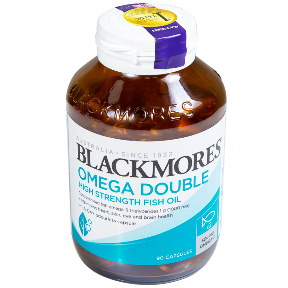 Viên hỗ trợ cho tim, mắt và da Blackmores Omega Double High Strength Fish Oil (90 viên)