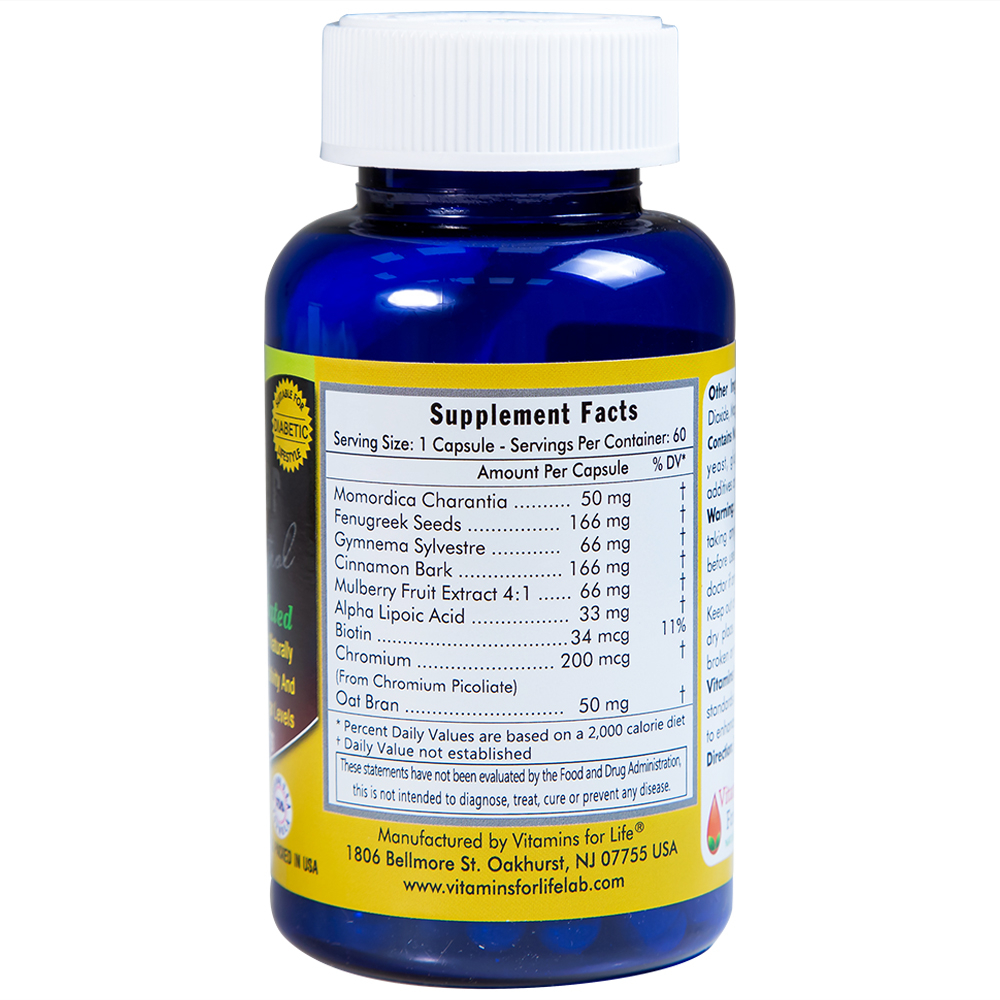Viên uống ổn định đường huyết, tốt cho người bị tiểu đường Blood Sugar Control Vitamins For Life (60 viên)