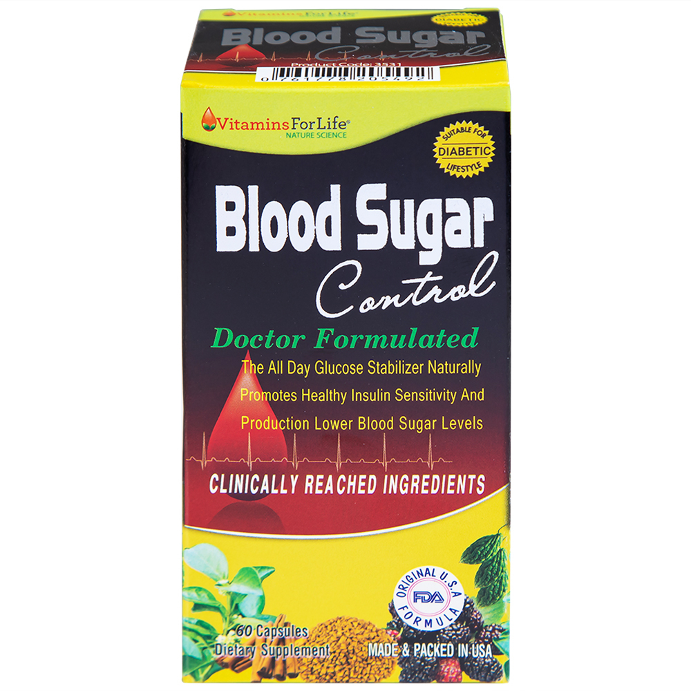 Viên uống ổn định đường huyết, tốt cho người bị tiểu đường Blood Sugar Control Vitamins For Life (60 viên)