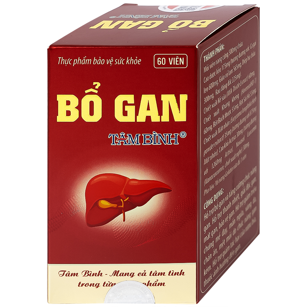 Viên tăng cường chức năng gan Bổ gan Tâm Bình (60 viên)