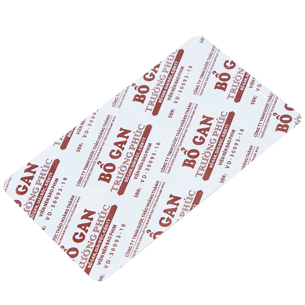 Thuốc Bổ Gan Trường Phúc giải độc gan, chống dị ứng, mày đay, lở ngứa (3 vỉ x 10 viên)