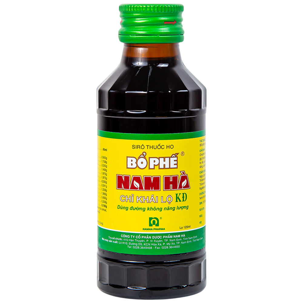 Siro thuốc ho Bổ Phế Nam Hà Chỉ Khái Lộ KĐ chuyên trị ho do cảm mạo, ho gió, ho khan, ho có đờm (125ml)