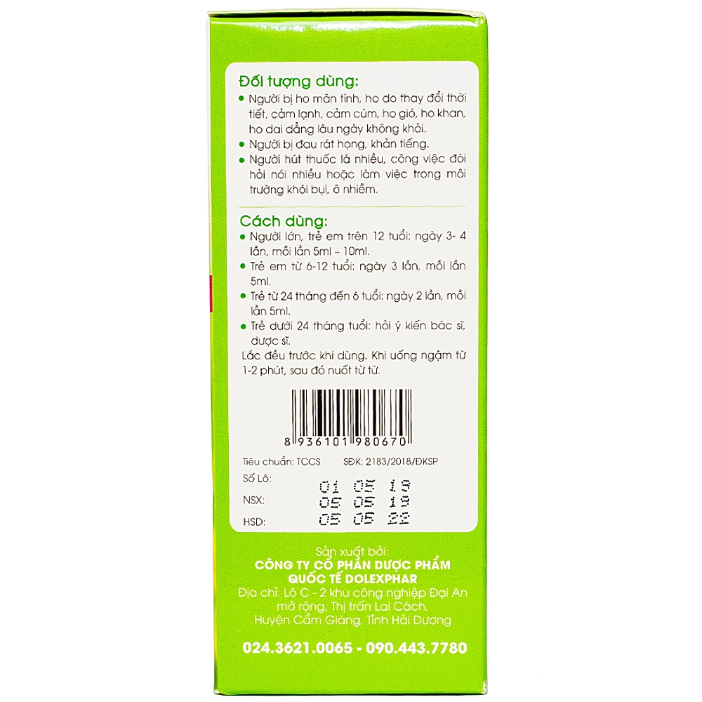 Siro hỗ trợ giảm ho, bổ phế Bối Mẫu Forte Mom And Baby (125ml)