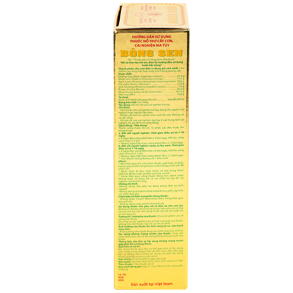 Thuốc nước uống Bông Sen 500ml Fataco hỗ trợ cắt cơn cai nghiện ma túy (4 chai)