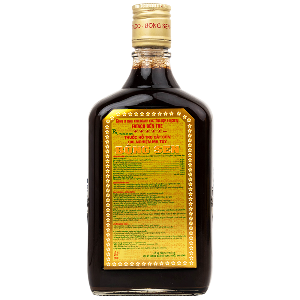 Thuốc nước uống Bông Sen 500ml Fataco hỗ trợ cắt cơn cai nghiện ma túy (4 chai)