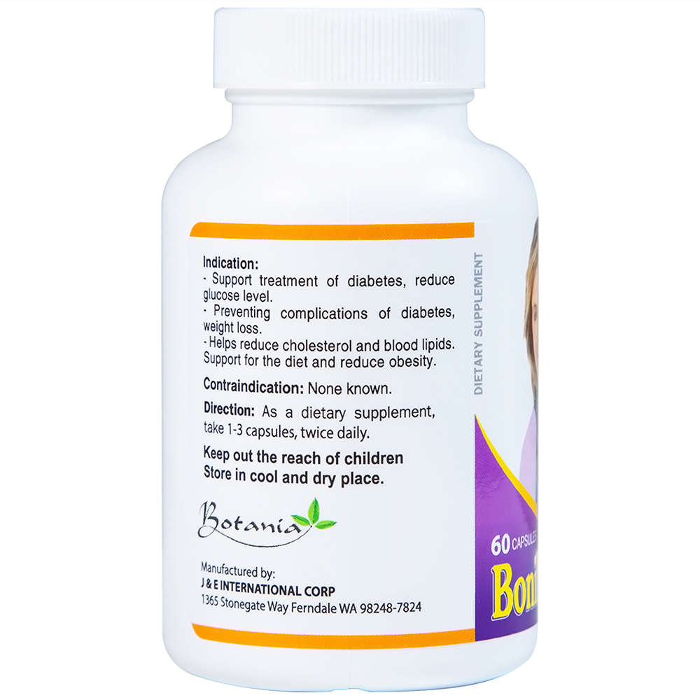 Viên uống hỗ trợ điều trị bệnh tiểu đường làm giảm glucose máu BoniDiabet Botania (60 viên)