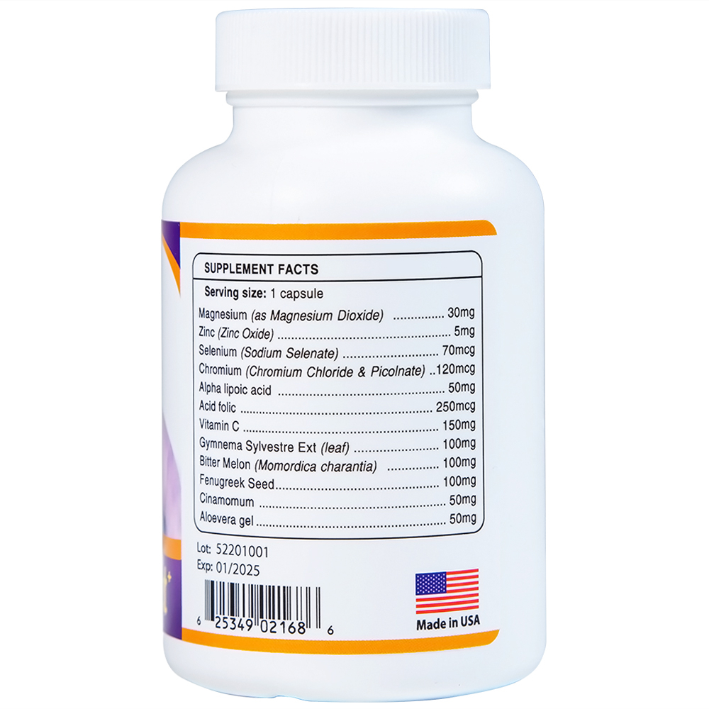 Viên uống hỗ trợ điều trị bệnh tiểu đường làm giảm glucose máu BoniDiabet Botania (60 viên)