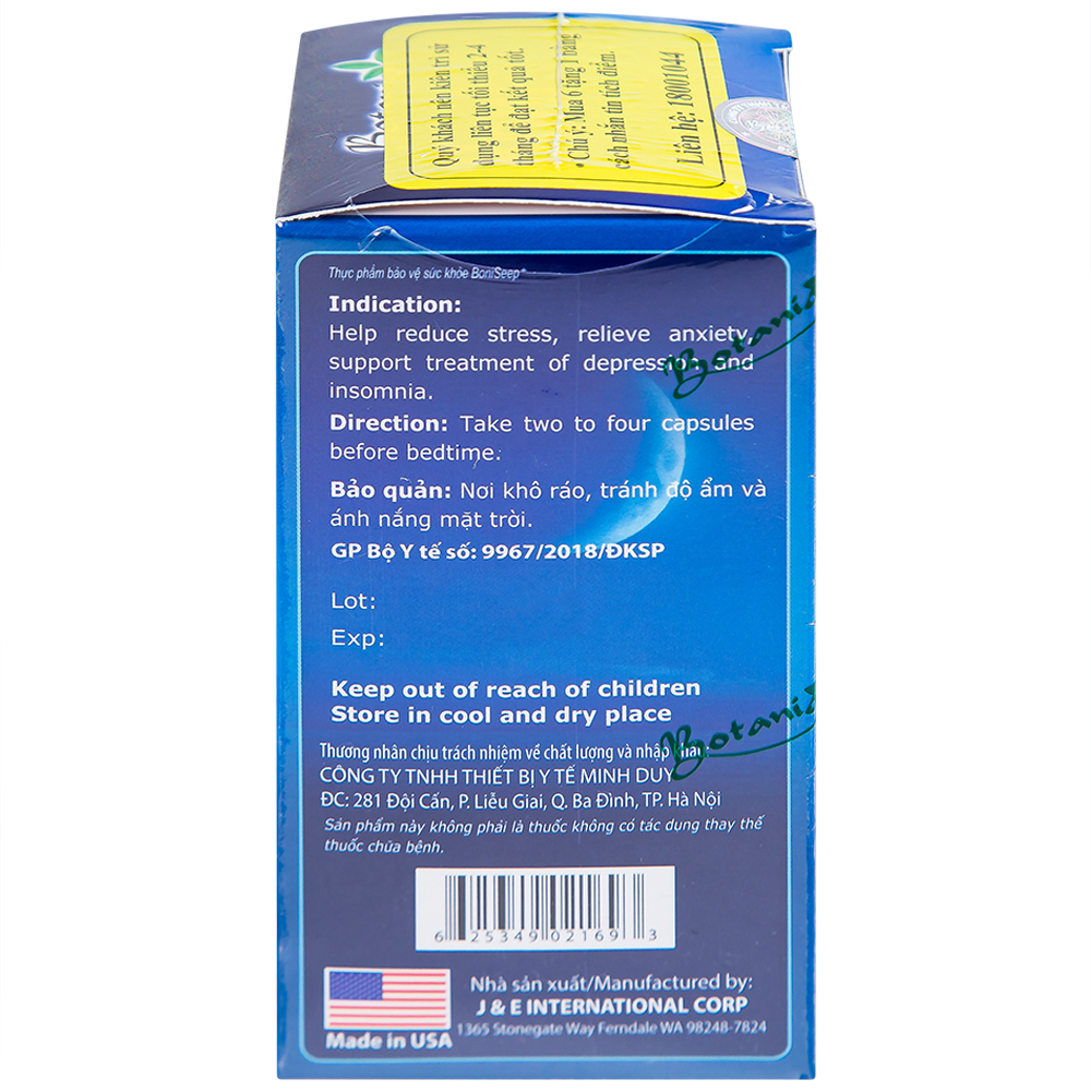 Giảm căng thẳng Bonisleep Botania (30 viên)