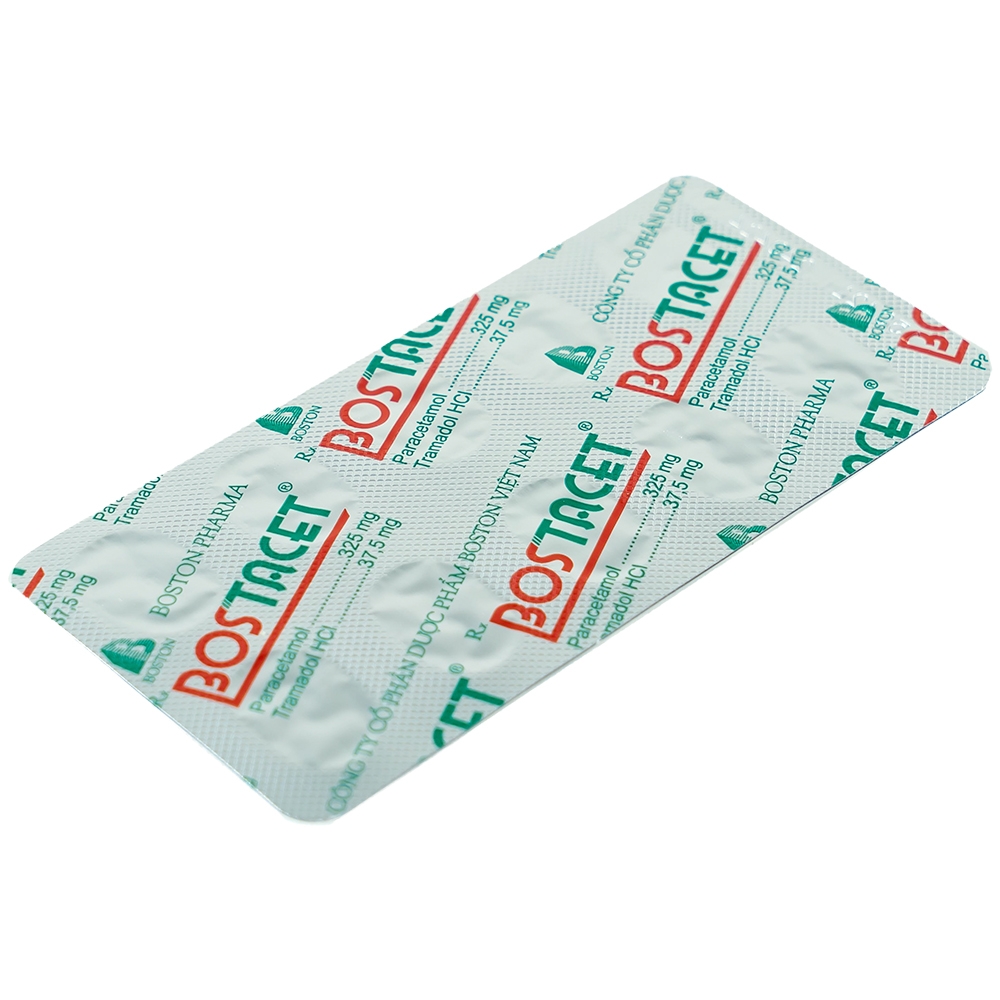 Thuốc Bostacet Boston điều trị các cơn đau từ trung bình đến nặng (2 vỉ x 10 viên)