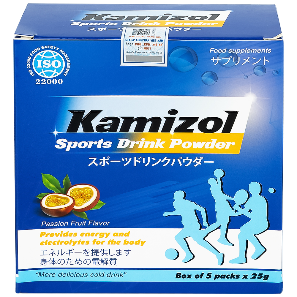 Bột Điện Giải Vị Chanh Dây Kamizol Sports Drink Powder (5 gói x 25g)